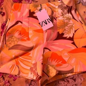 Zara printed floral shorts